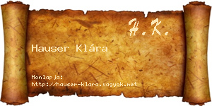 Hauser Klára névjegykártya