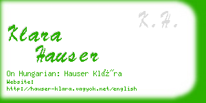 klara hauser business card